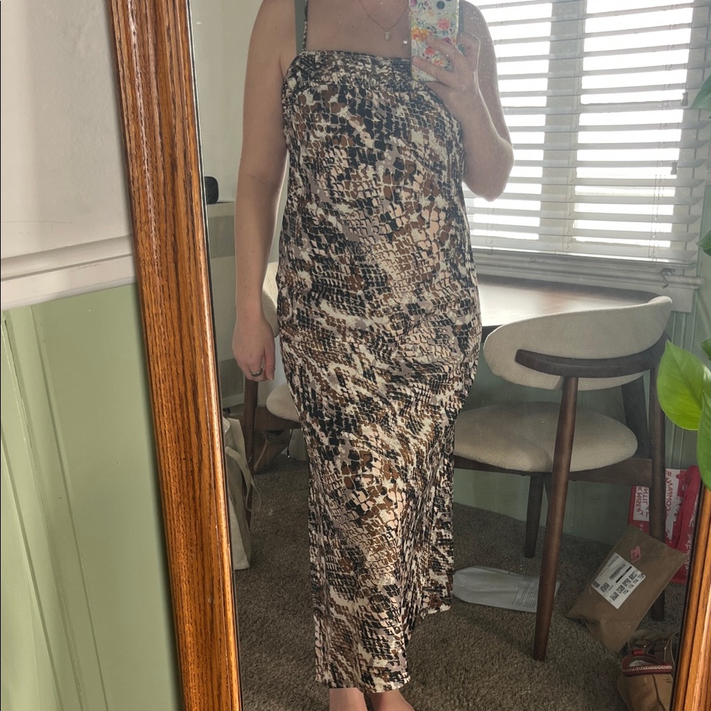 Anthropologie Snakeskin Maxi Dress